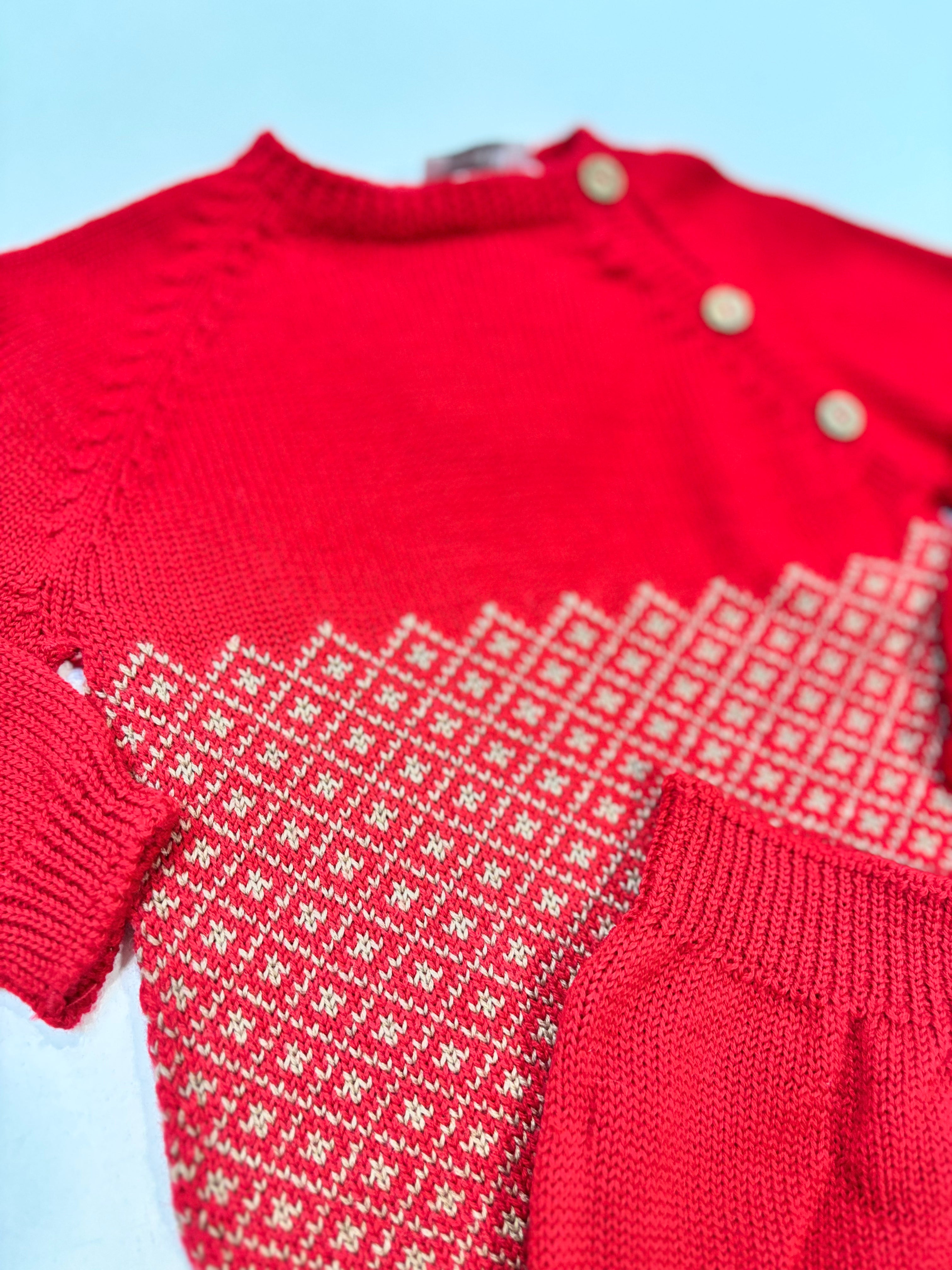 Conjunto punto bebe rojo 7301