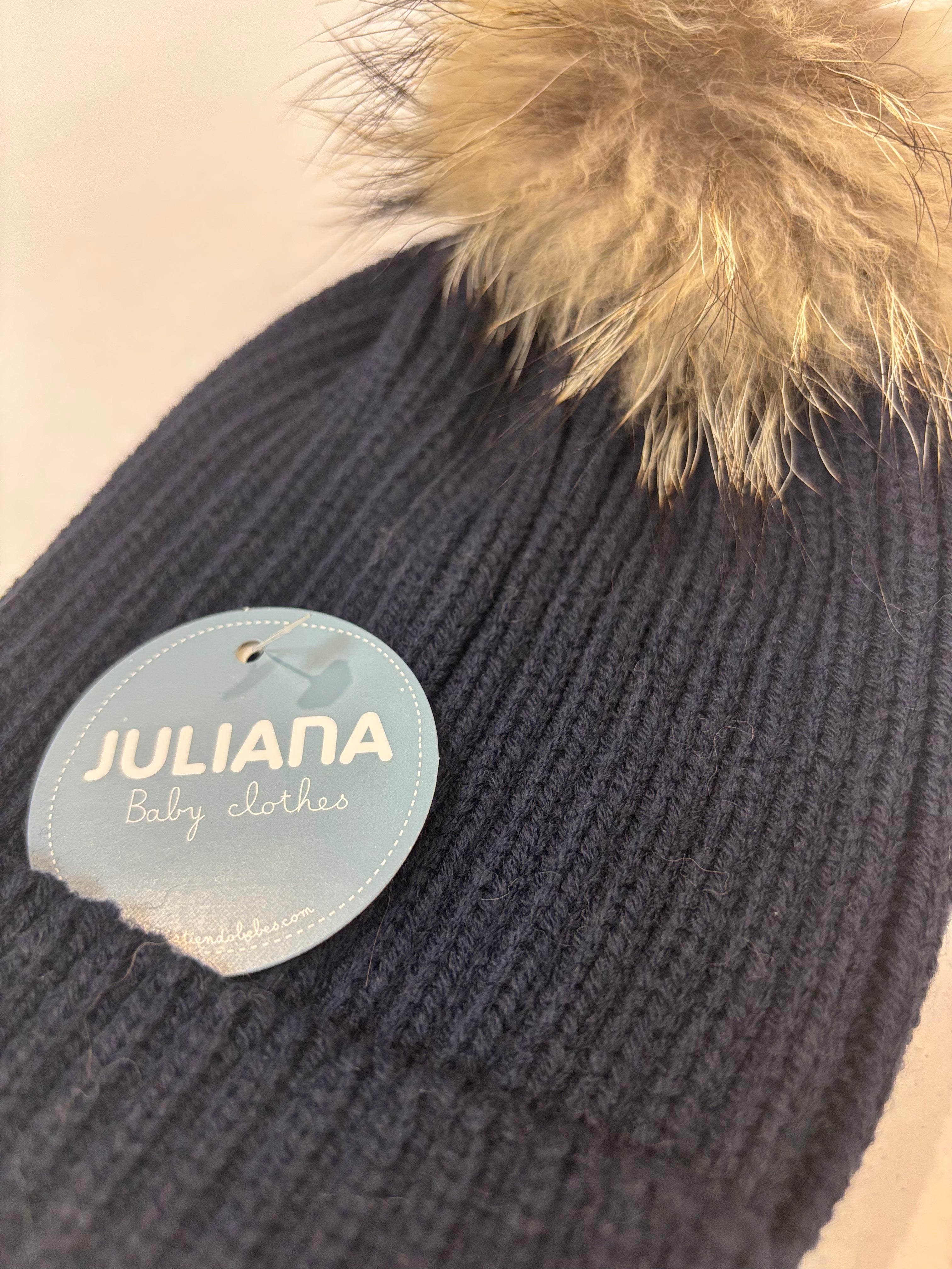 Gorro suelto canale pompon pelo marino JULIANA 50911