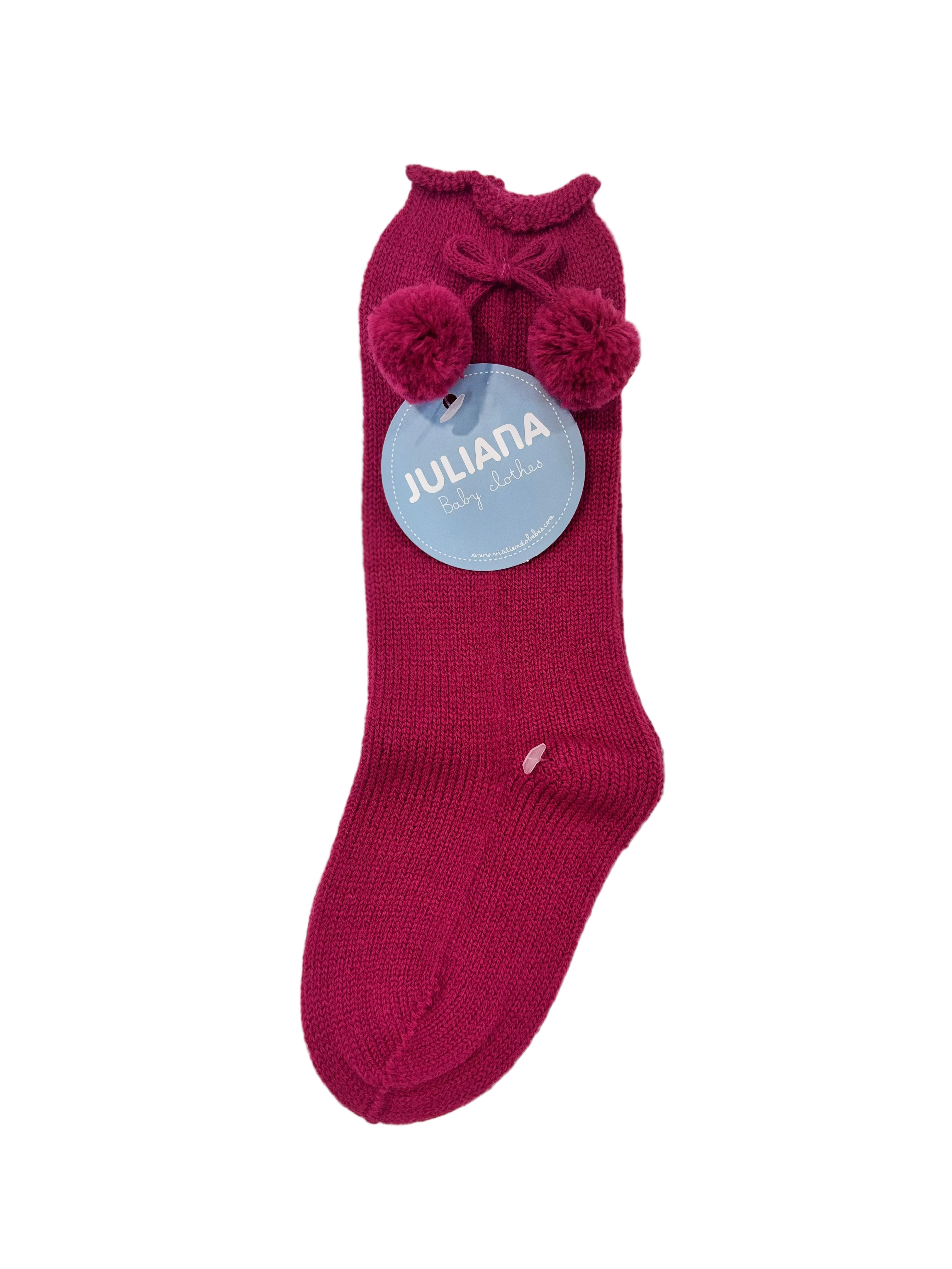 Calcetin pompones fucsia JULIANA 52015