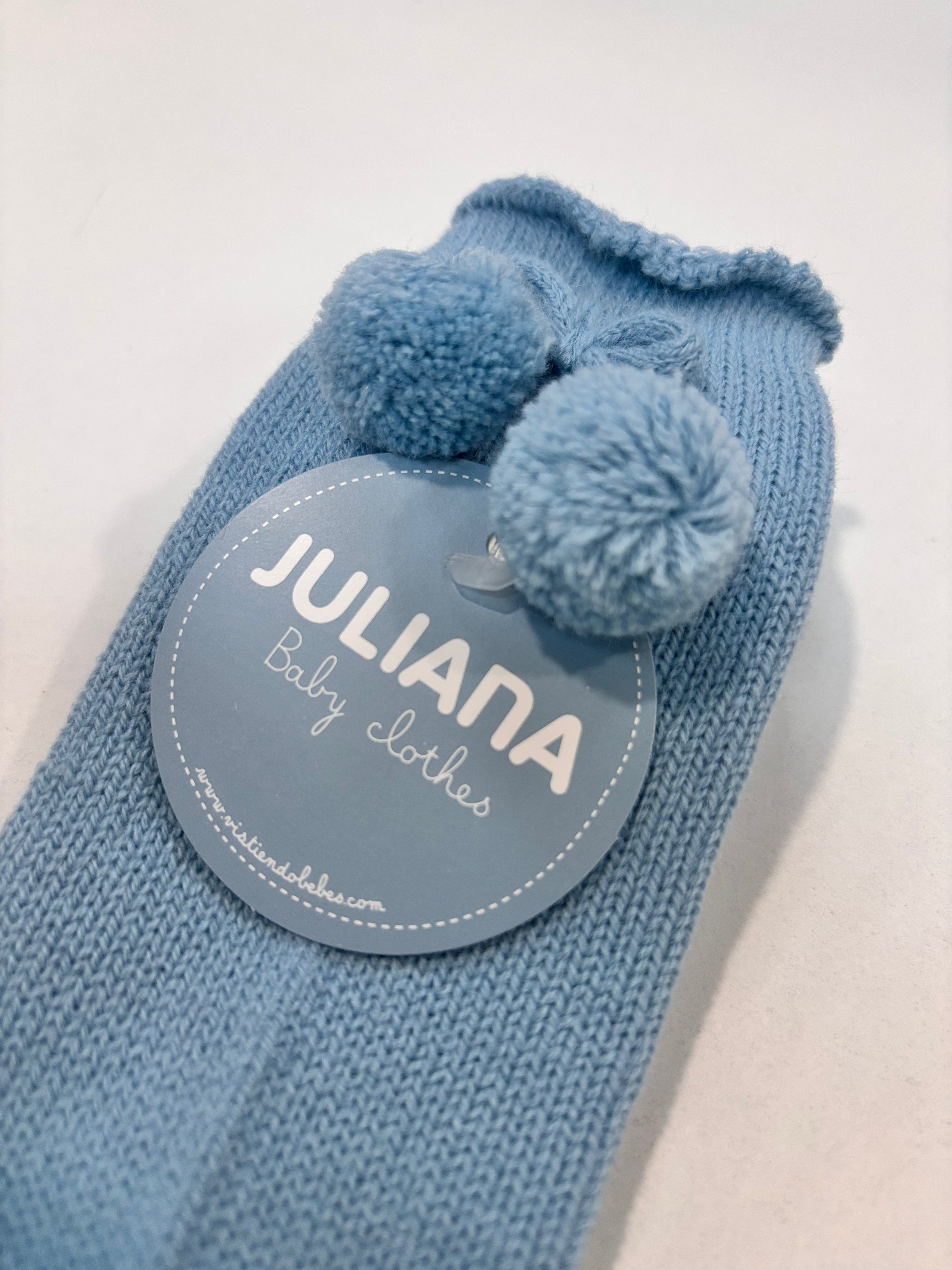 Calcetin pompones azul nube JULIANA 52048