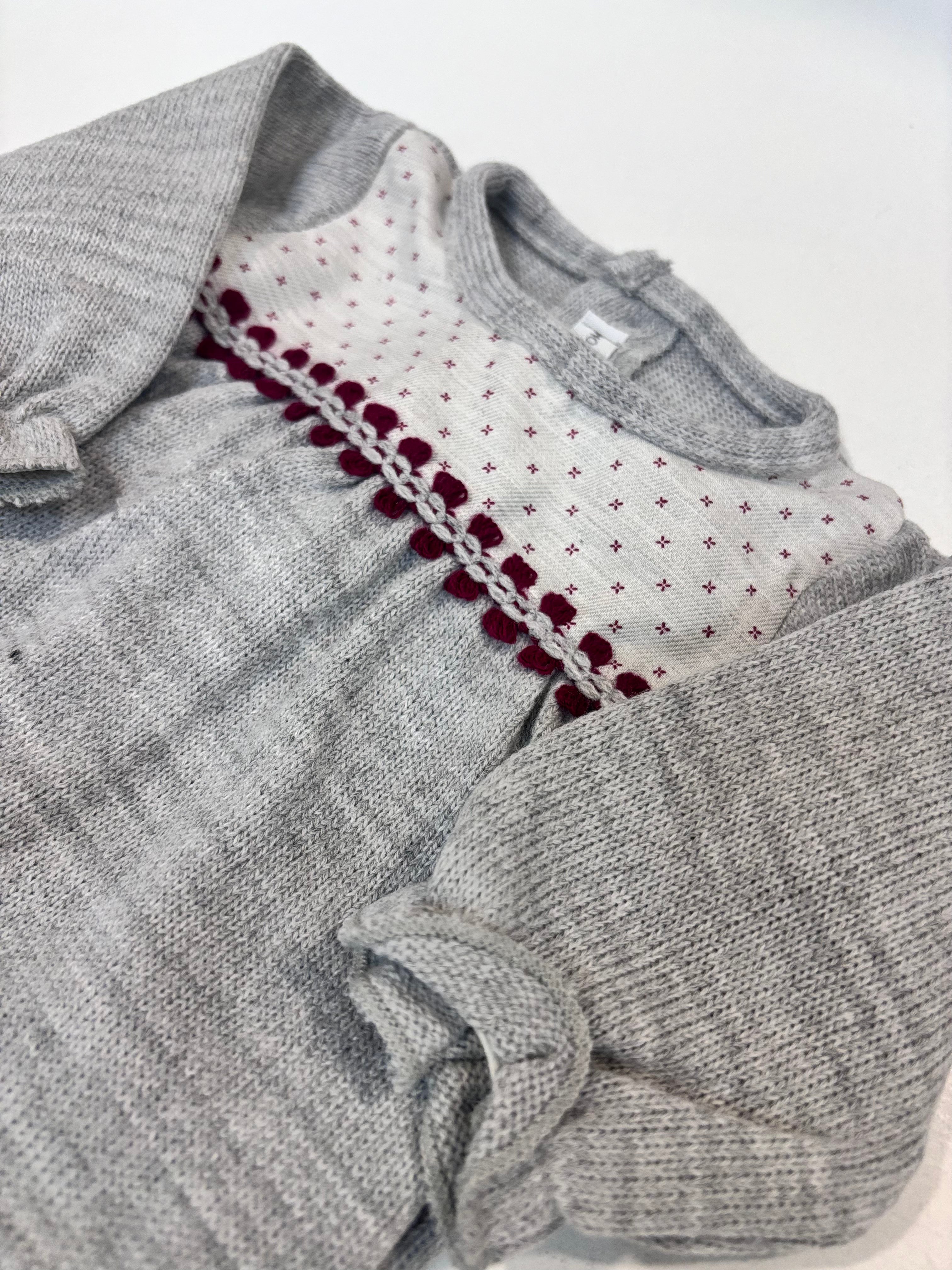 Conjunto polaina gris burdeos Calamaro 17532