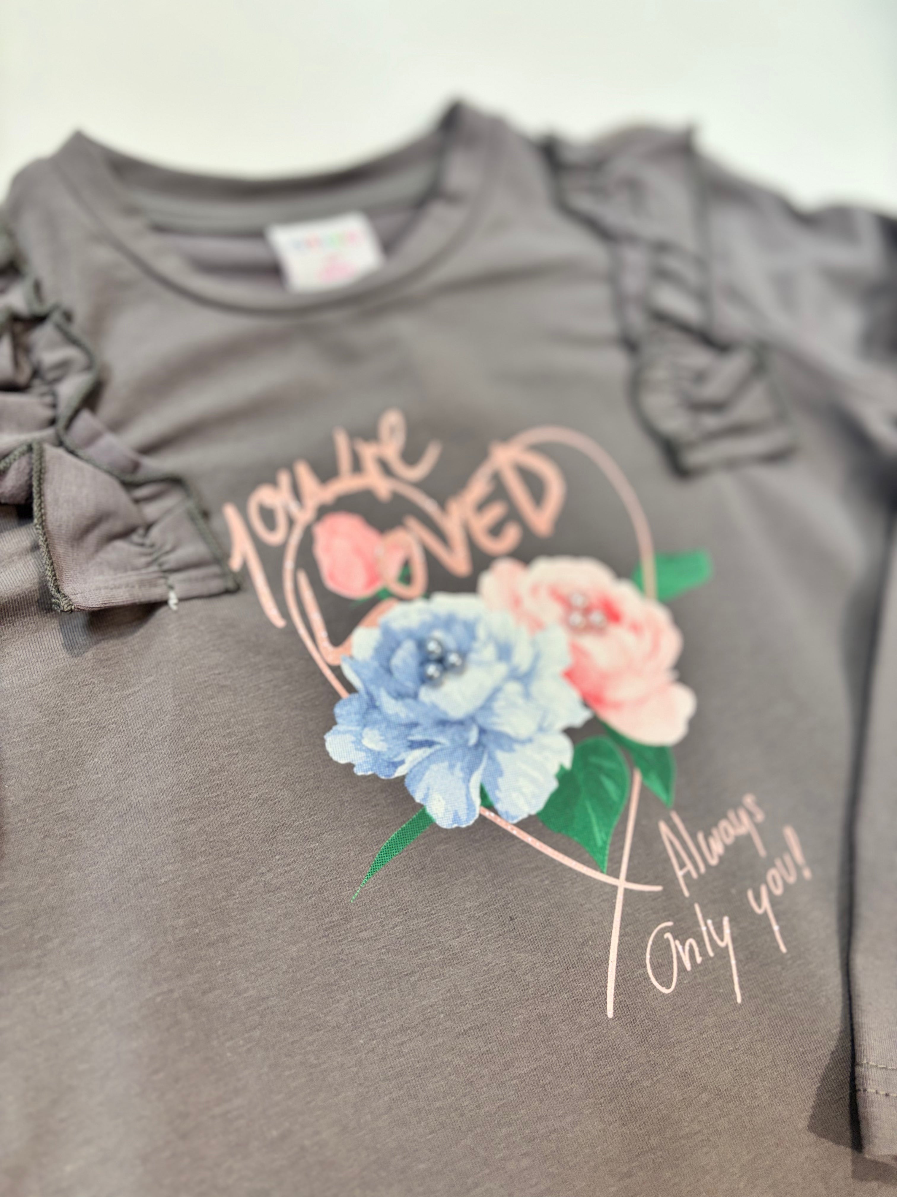 Camiseta gris ceniza loved Ativo 0064