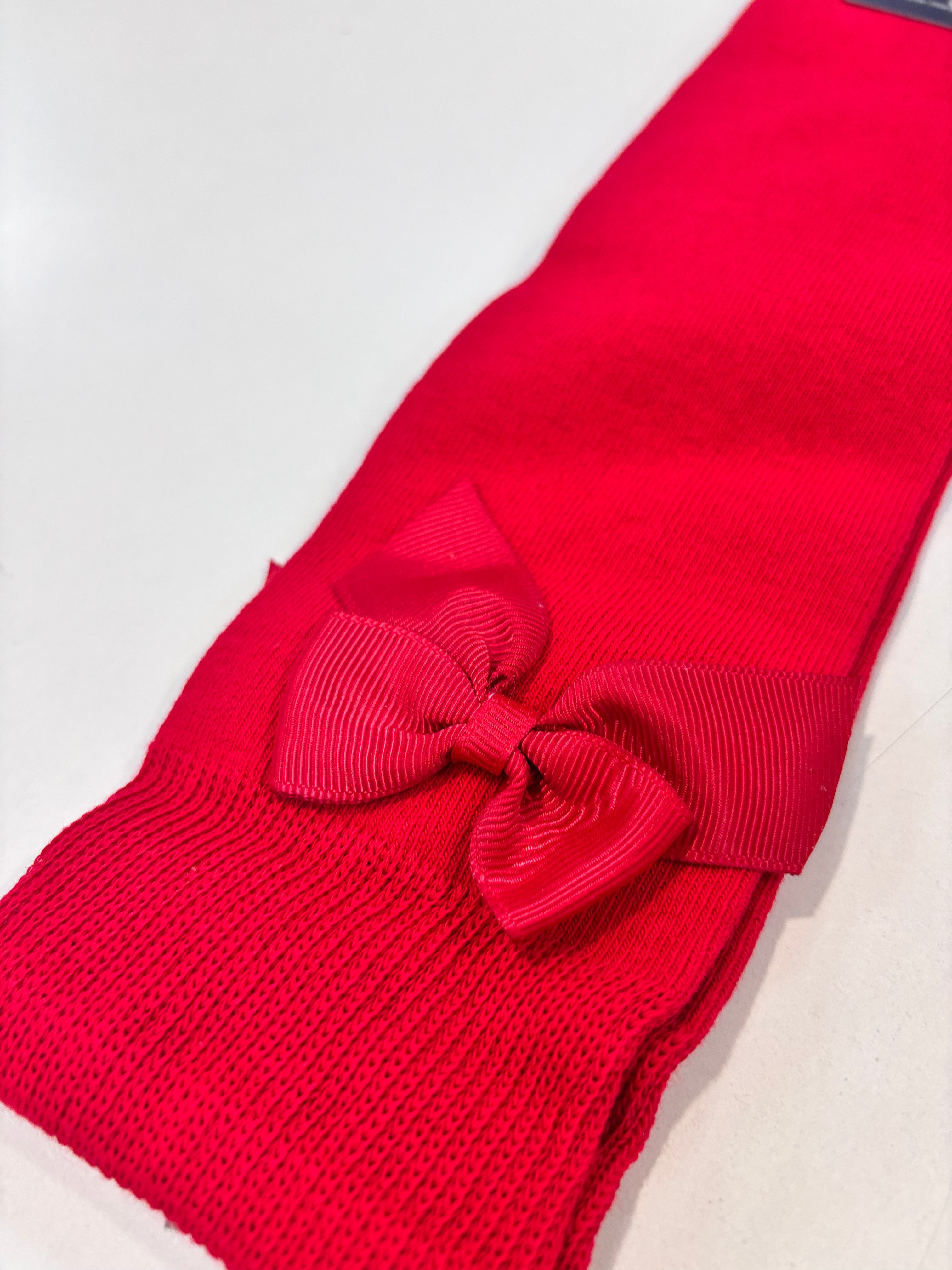 Calcetin lazo raso niña rojo Miranda 1502