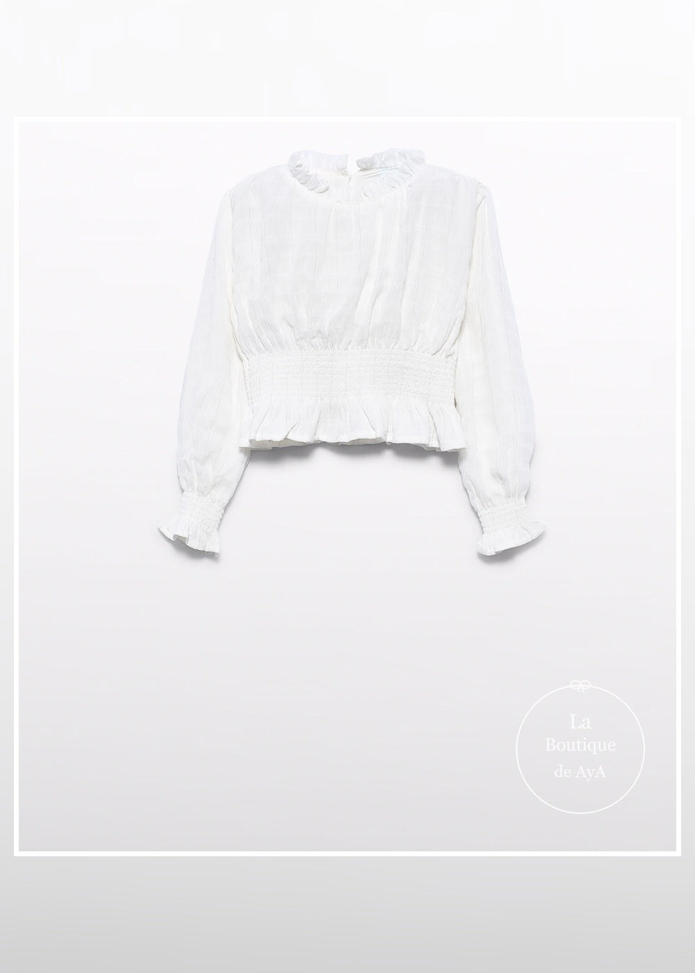 Blusa nido de abeja crema para niña Abel & Lula 05623 - imagen 4