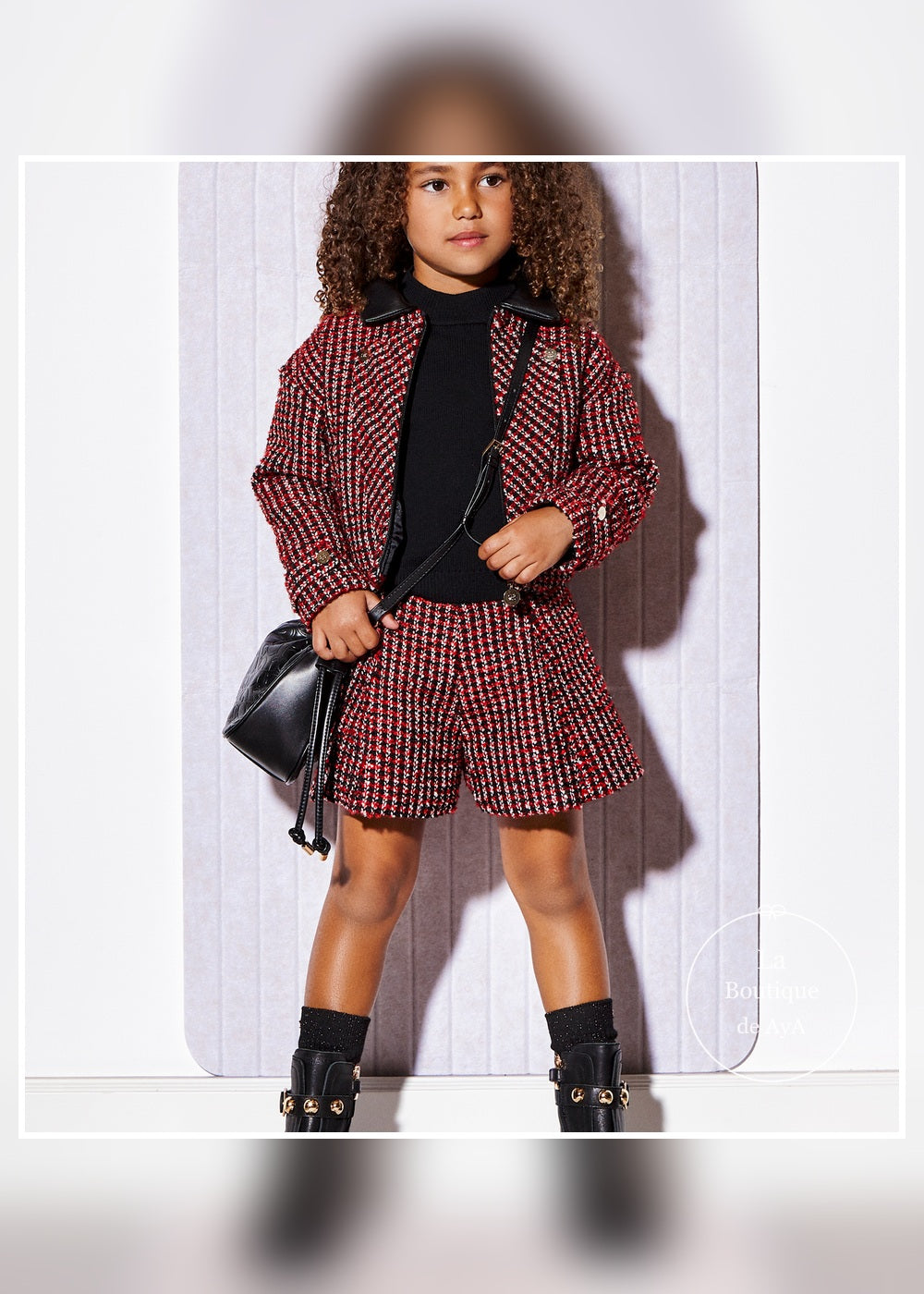 Bermuda tweed PU teja para niña Abel & Lula 05775 - imagen 1