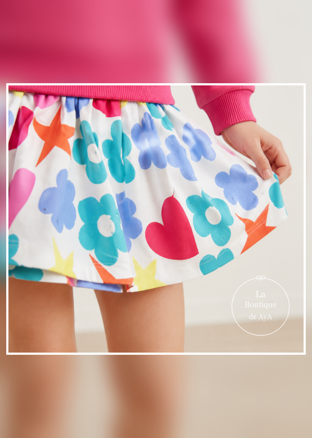 Detalle de la falda estampada: vestido Agatha Ruiz de la Prada 8236W26
