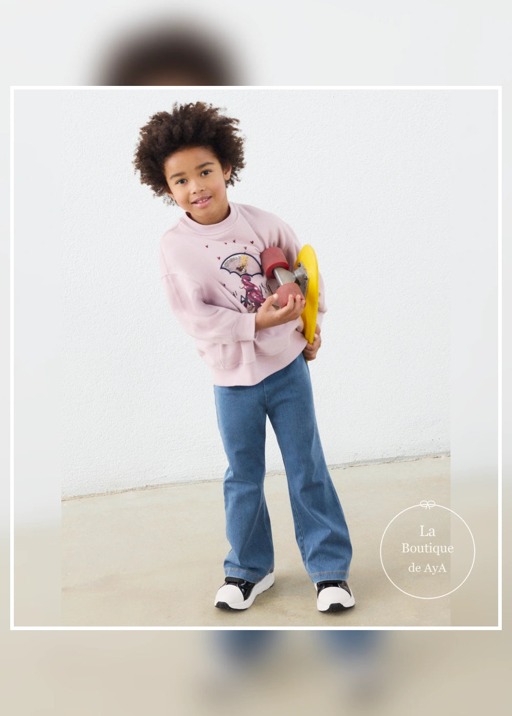 Conjunto sudadera y leggings flare malva niña Mayoral 04732-034. Vista principal con modelo.