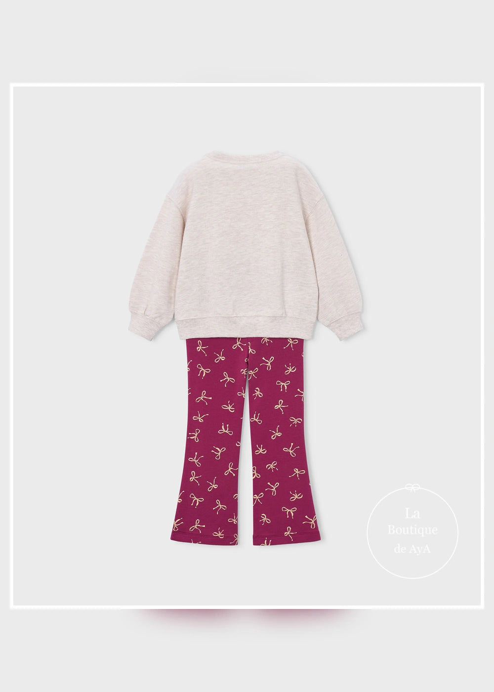 Conjunto sudadera y leggings framboise niña Mayoral 04738-079. Prendas solas, vista trasera.