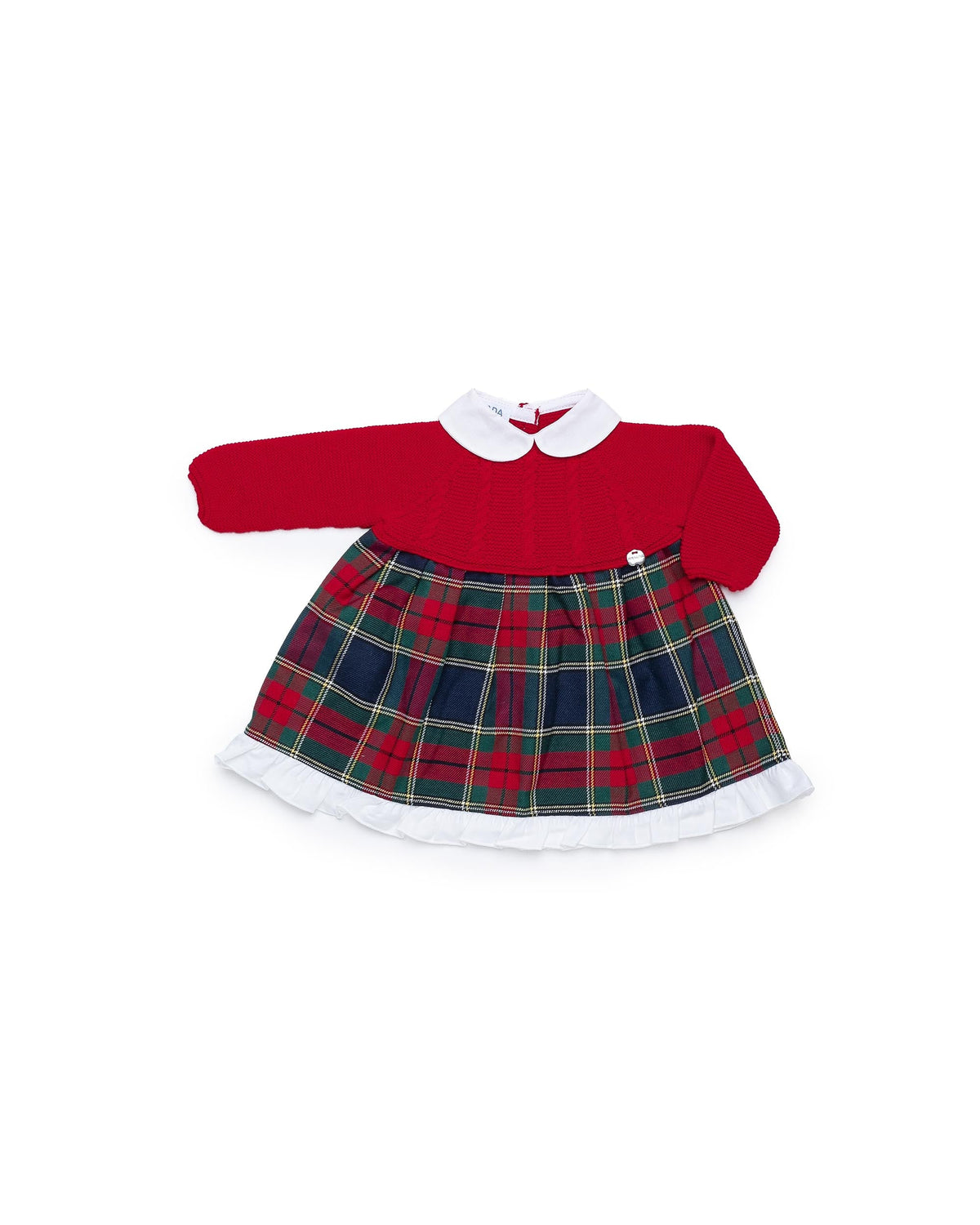 Vestido niña Juliana punto y cuadros escoceses 26650, prenda coordinada, otoño invierno 2026/27
