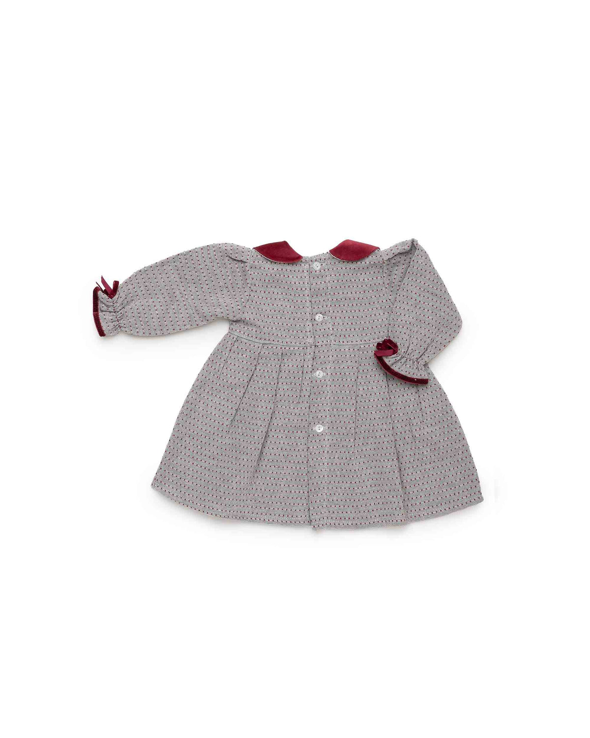 Vestido Juliana motas y cuello granate 26663, fotografía oficial 3, otoño invierno 2026/27