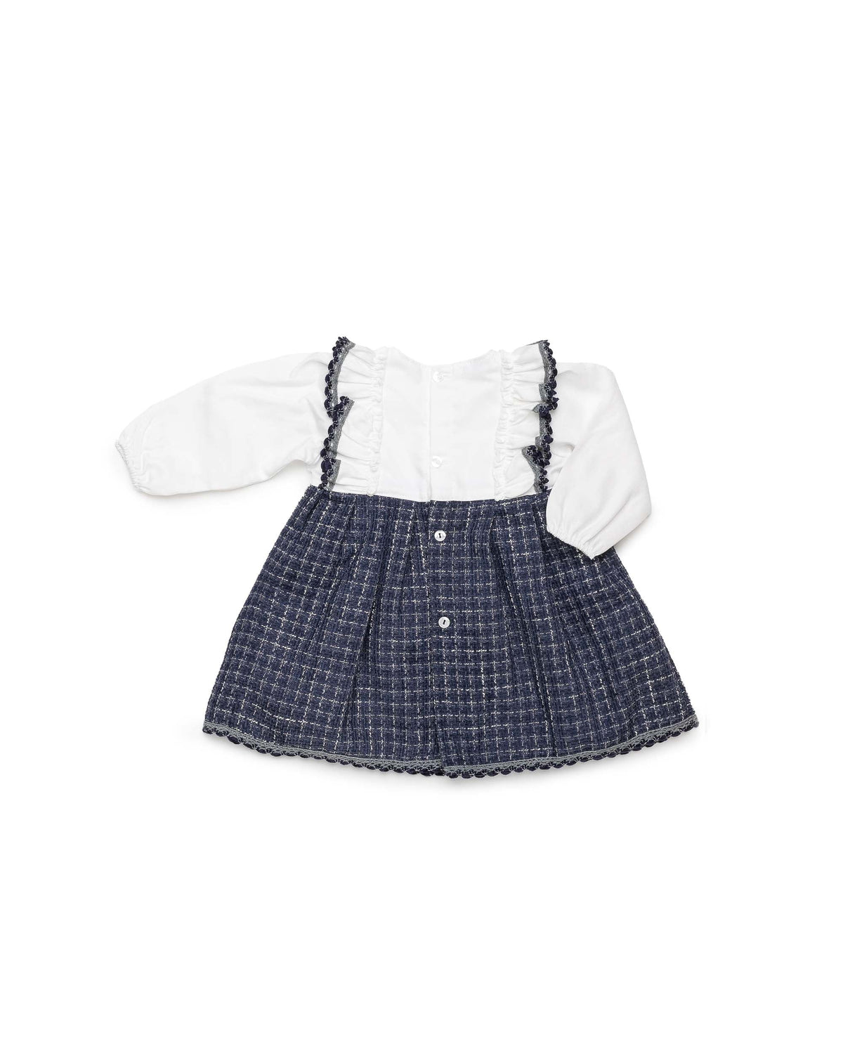 Vestido niña Juliana cheviot y lazo 26667, otra vista oficial, otoño invierno 2026/27
