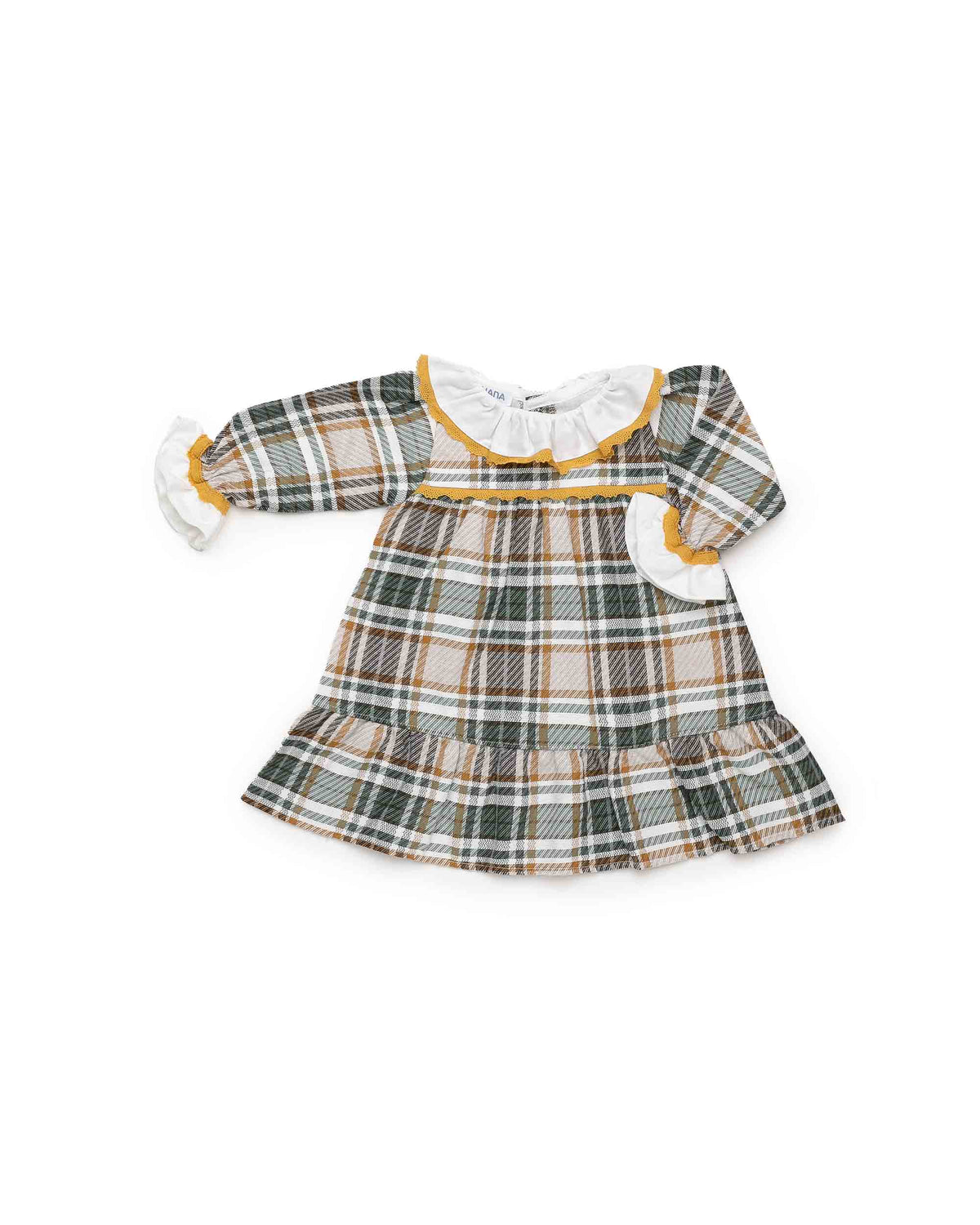 Vestido niña Juliana cuadros y volante 26673, prenda coordinada, otoño invierno 2026/27