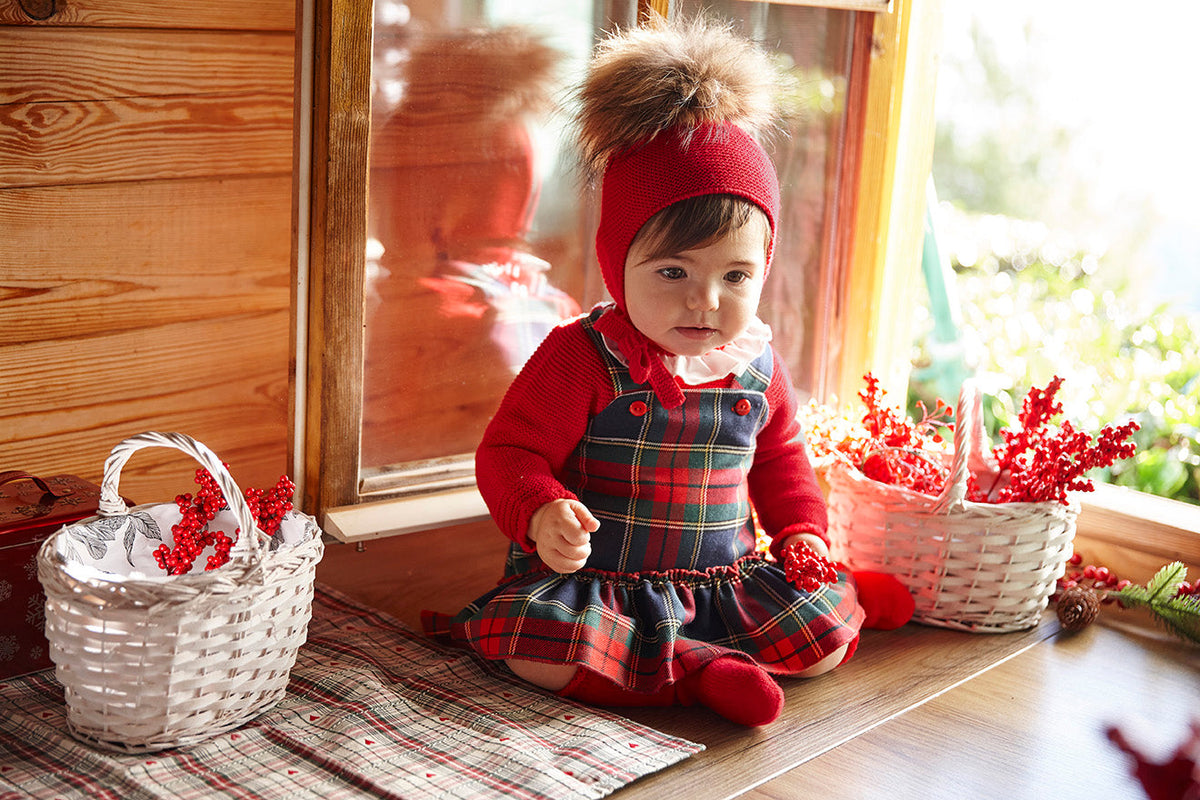 Conjunto niña Juliana pichi de cuadros y jersey 26675, prenda coordinada, otoño invierno 2026/27