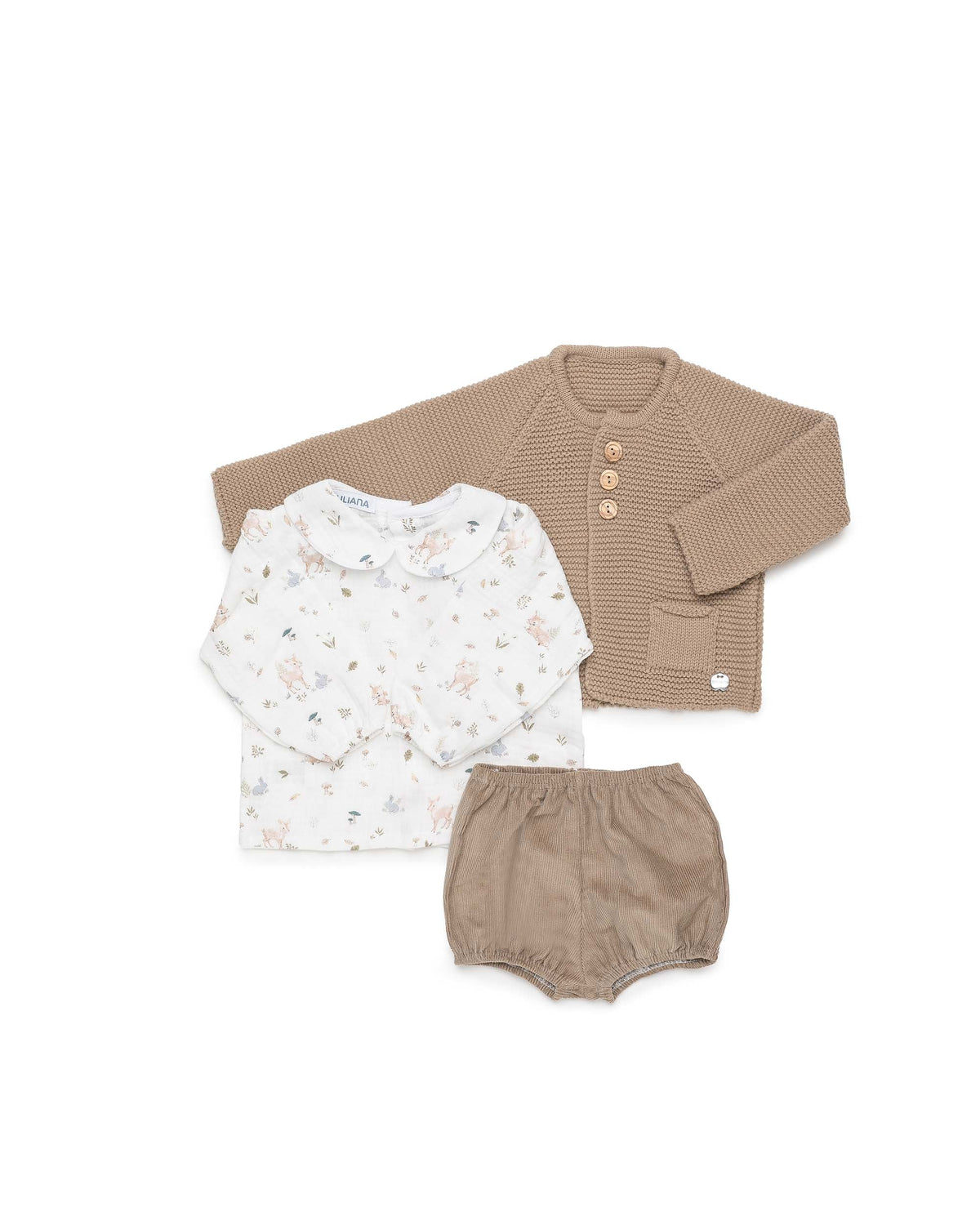 Conjunto bebé niño Juliana chaqueta y pana animalitos 26692, prendas coordinadas, otoño invierno 2026/27