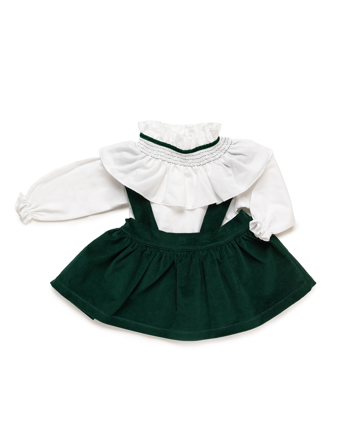 Conjunto niña Juliana falda de terciopelo y blusa 26702, prenda coordinada, otoño invierno 2026/27