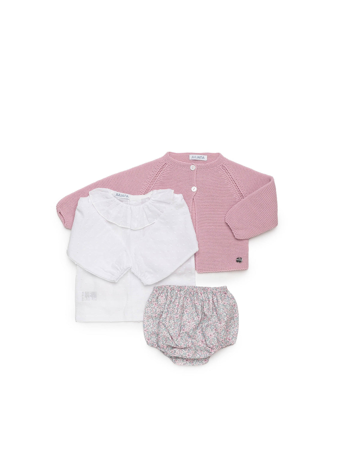 Conjunto bebé niña Juliana chaqueta y florecitas 26706, prenda coordinada, otoño invierno 2026/27