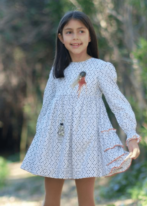 Vestido niña Vera Estampado Coronas 24IV01A - La boutique de AyA