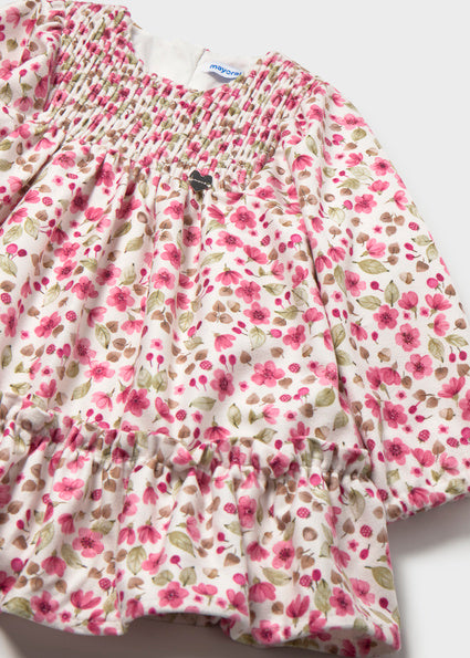 Vestido terciopelo estampado Pétalo Mayoral para bebé niña - imagen 6