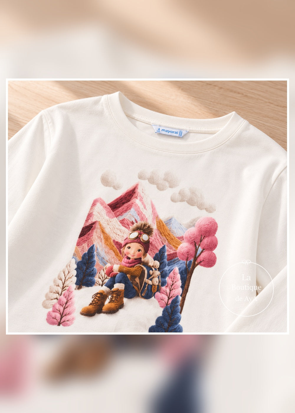 Conjunto camiseta y dos leggings índigo niña Mayoral 04735: detalle de la prenda superior