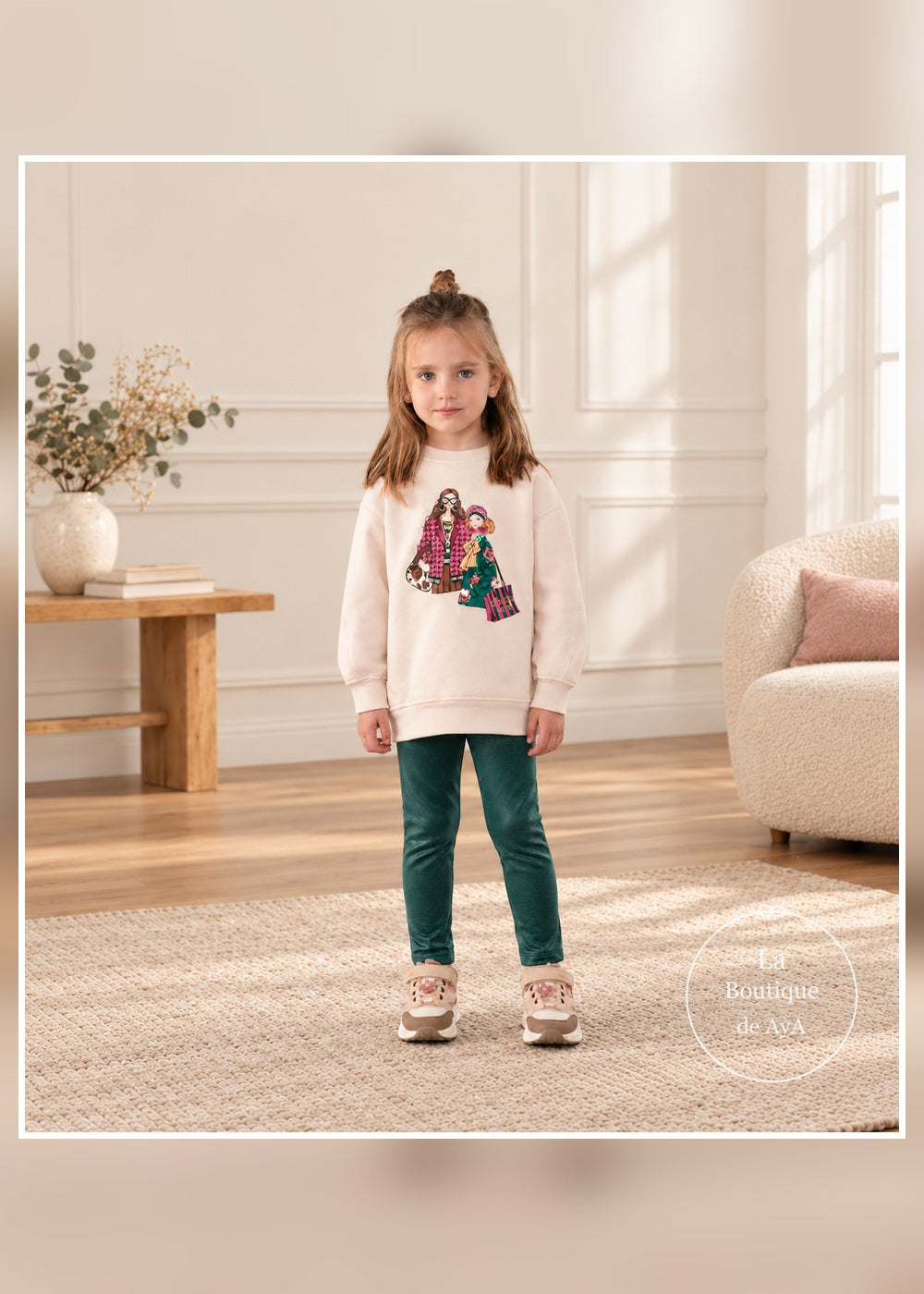 Conjunto leggings botella y sudadera niña Mayoral 04737 - Portada frontal con modelo
