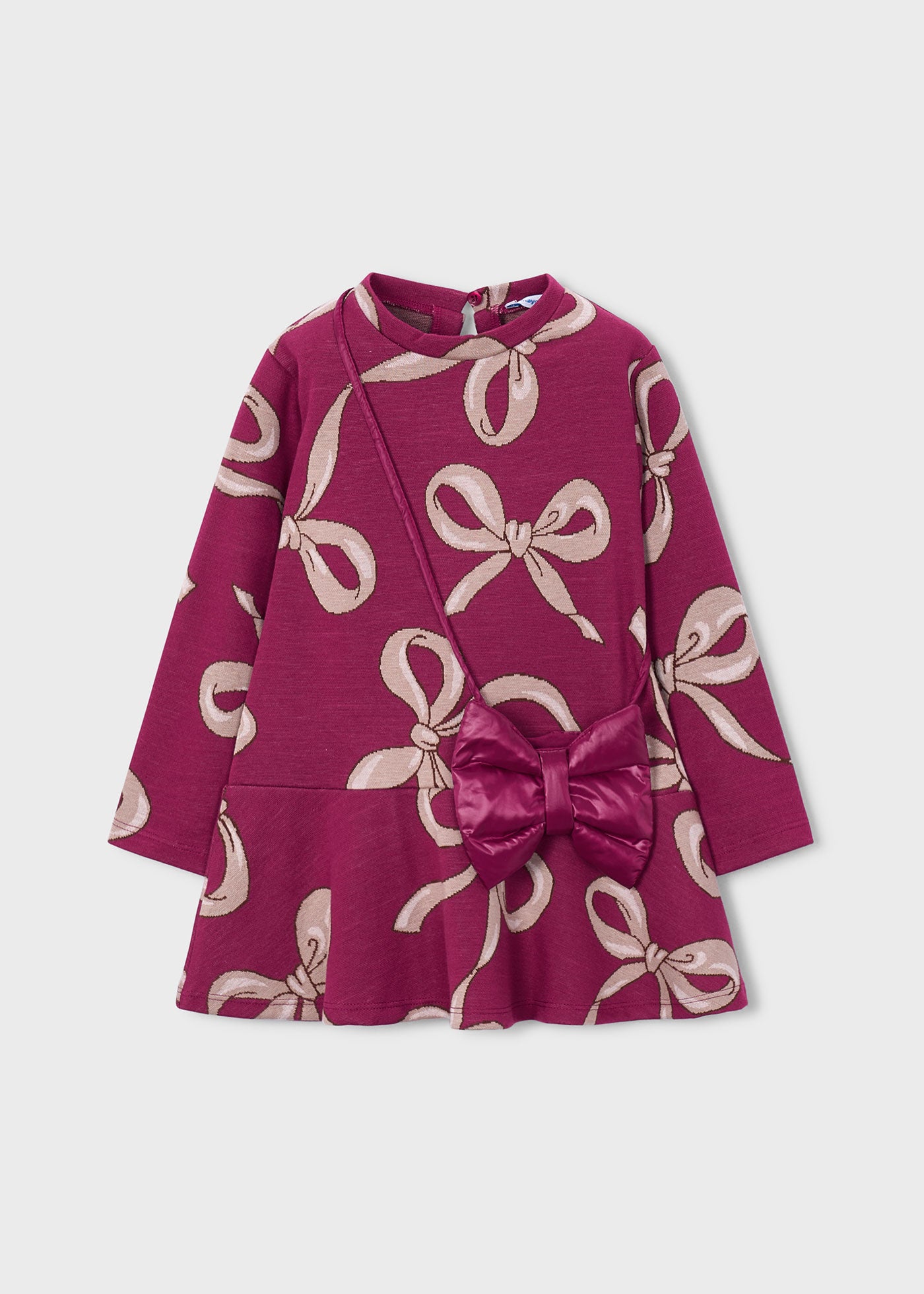 Vestido punto jacquard bolso Framboise Mayoral para niña - imagen 4
