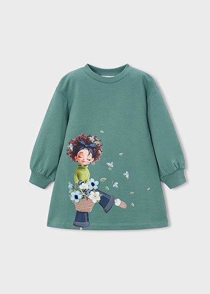 Vestido felpa serigrafia Laurel Mayoral para niña - imagen 4