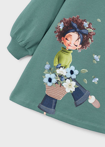 Vestido felpa serigrafia Laurel Mayoral para niña - imagen 6