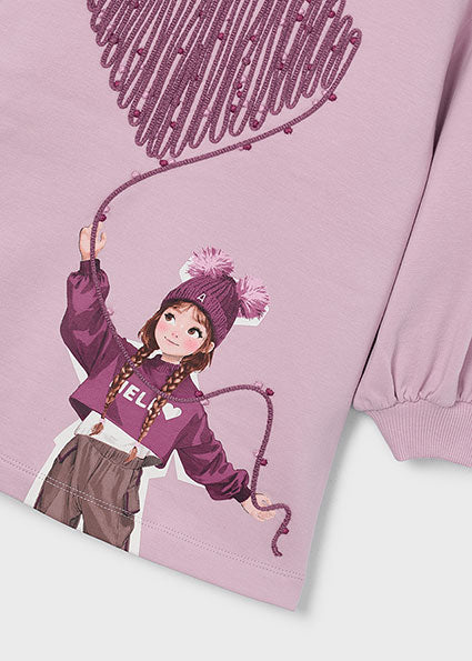 Vestido felpa serigrafia Malva Mayoral para niña - imagen 6