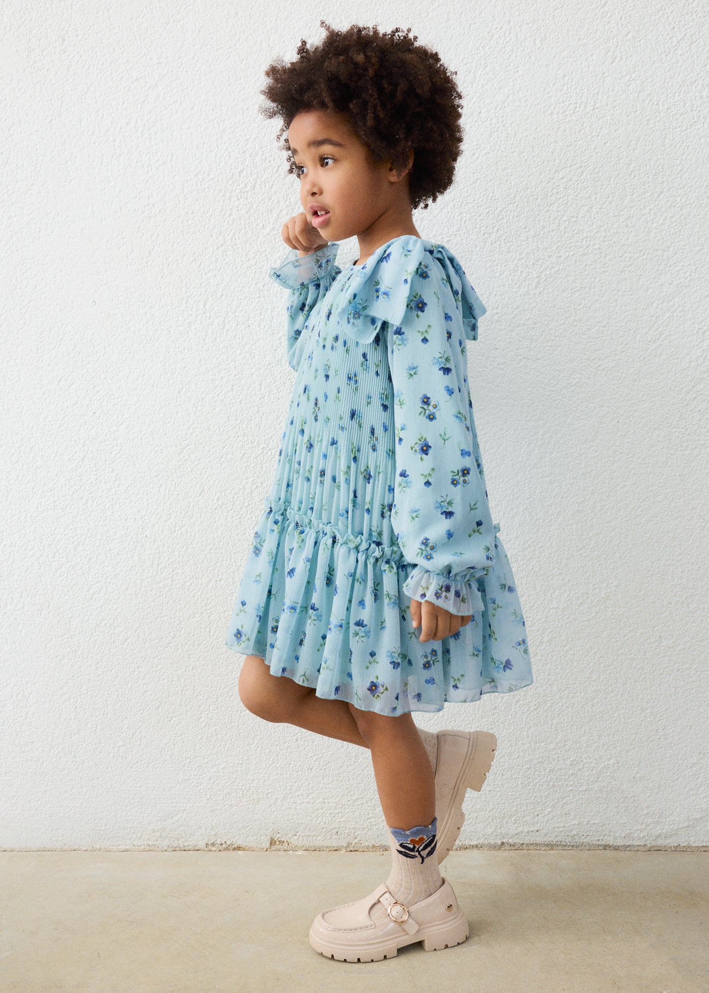 Vestido plisado estampado Anís Mayoral para niña - imagen 1