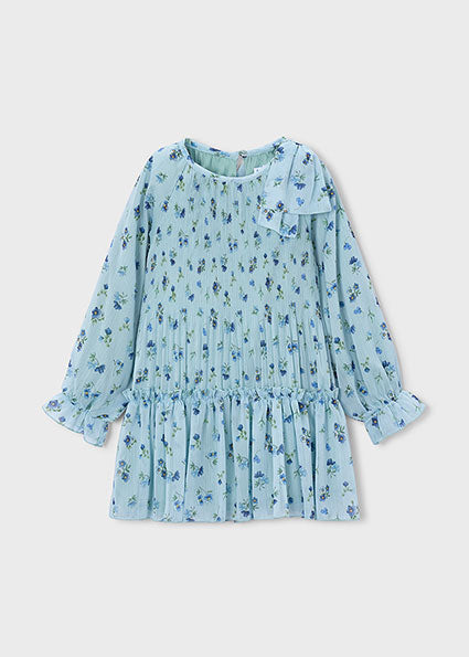 Vestido plisado estampado Anís Mayoral para niña - imagen 4