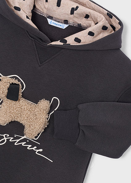 Vestido felpa capucha Carbón Mayoral para niña - imagen 6