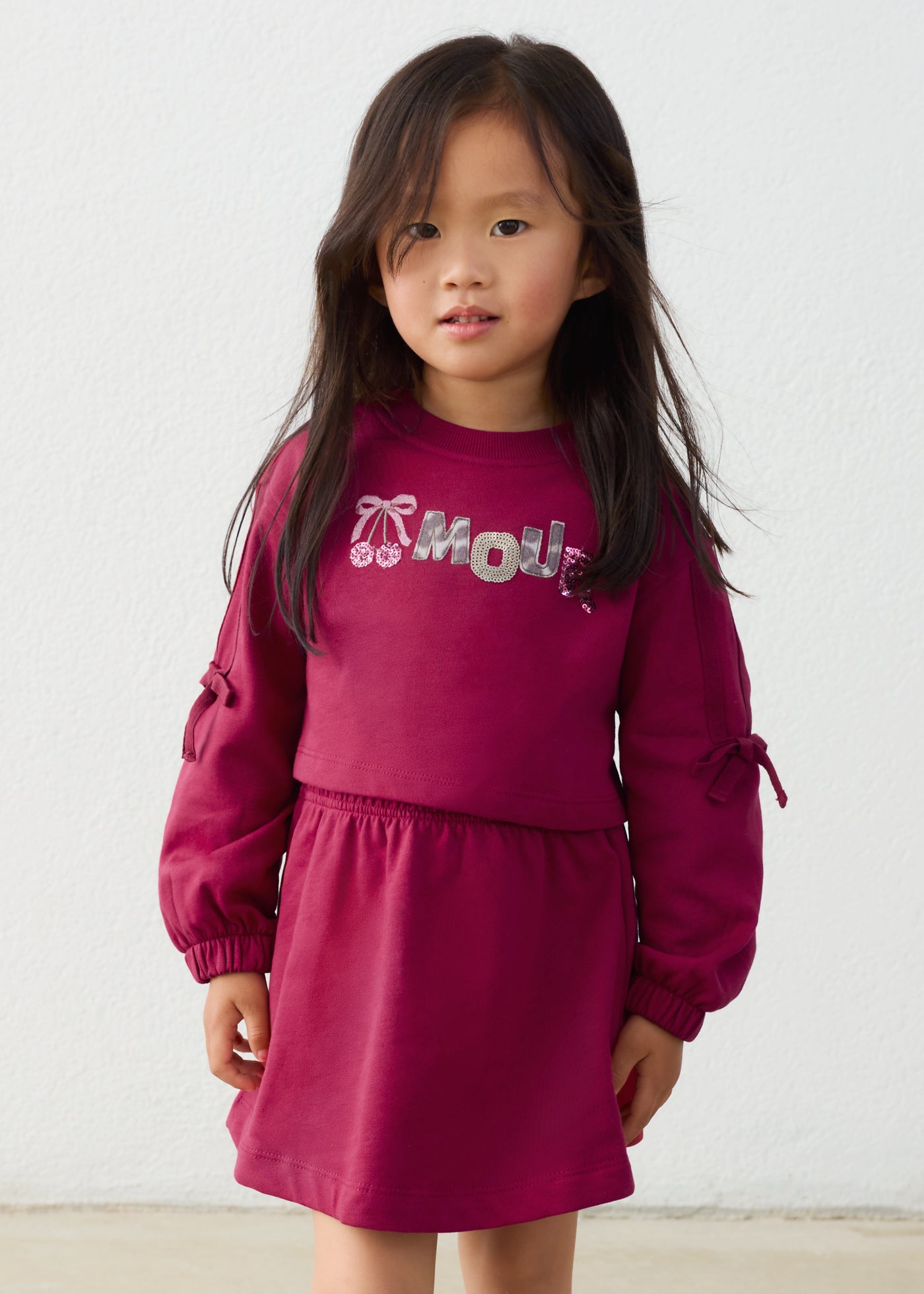 Vestido felpa bordado Cherry Mayoral para niña - imagen 1