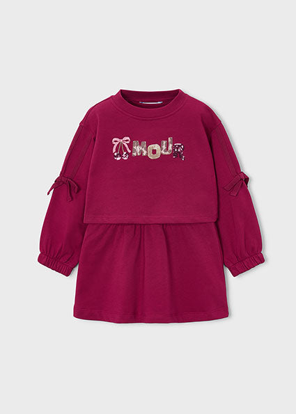 Vestido felpa bordado Cherry Mayoral para niña - imagen 4
