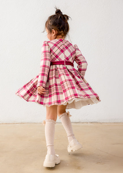 Vestido cuadros Framboise Mayoral para niña - imagen 2