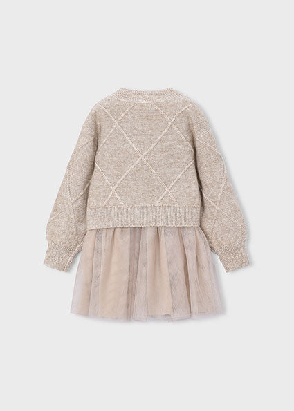Vestido tricot combinado lazos Hojaldre vigoré Mayoral para niña - imagen 5