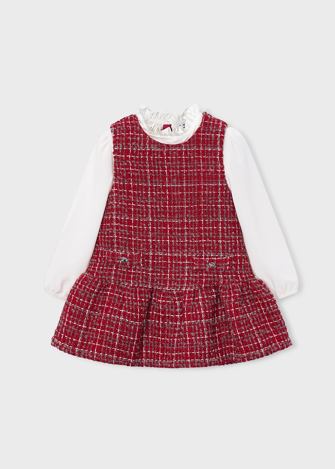 Vestido pichi combinado Rojo Mayoral para niña - imagen 4