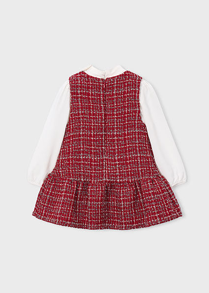 Vestido pichi combinado Rojo Mayoral para niña - imagen 5