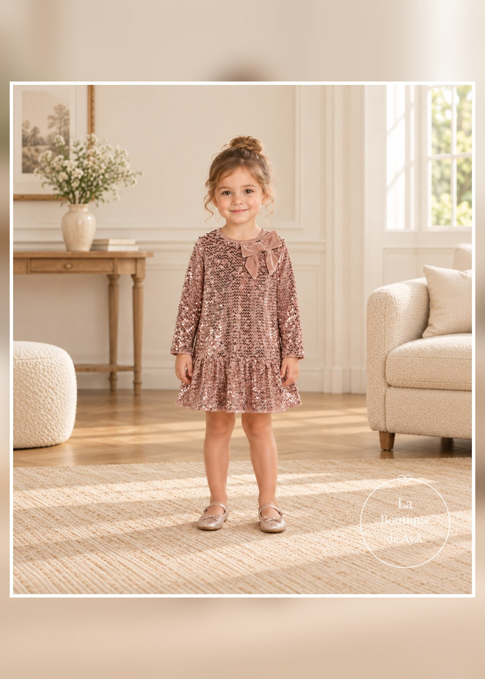 Vestido terciopelo lentejuelas cuarzo niña Mayoral 04931 - Portada frontal con modelo