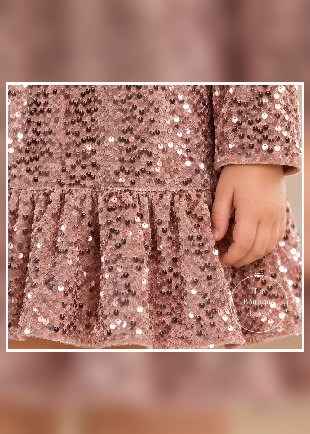 Vestido terciopelo lentejuelas cuarzo niña Mayoral 04931 - Detalle de tejido y acabado