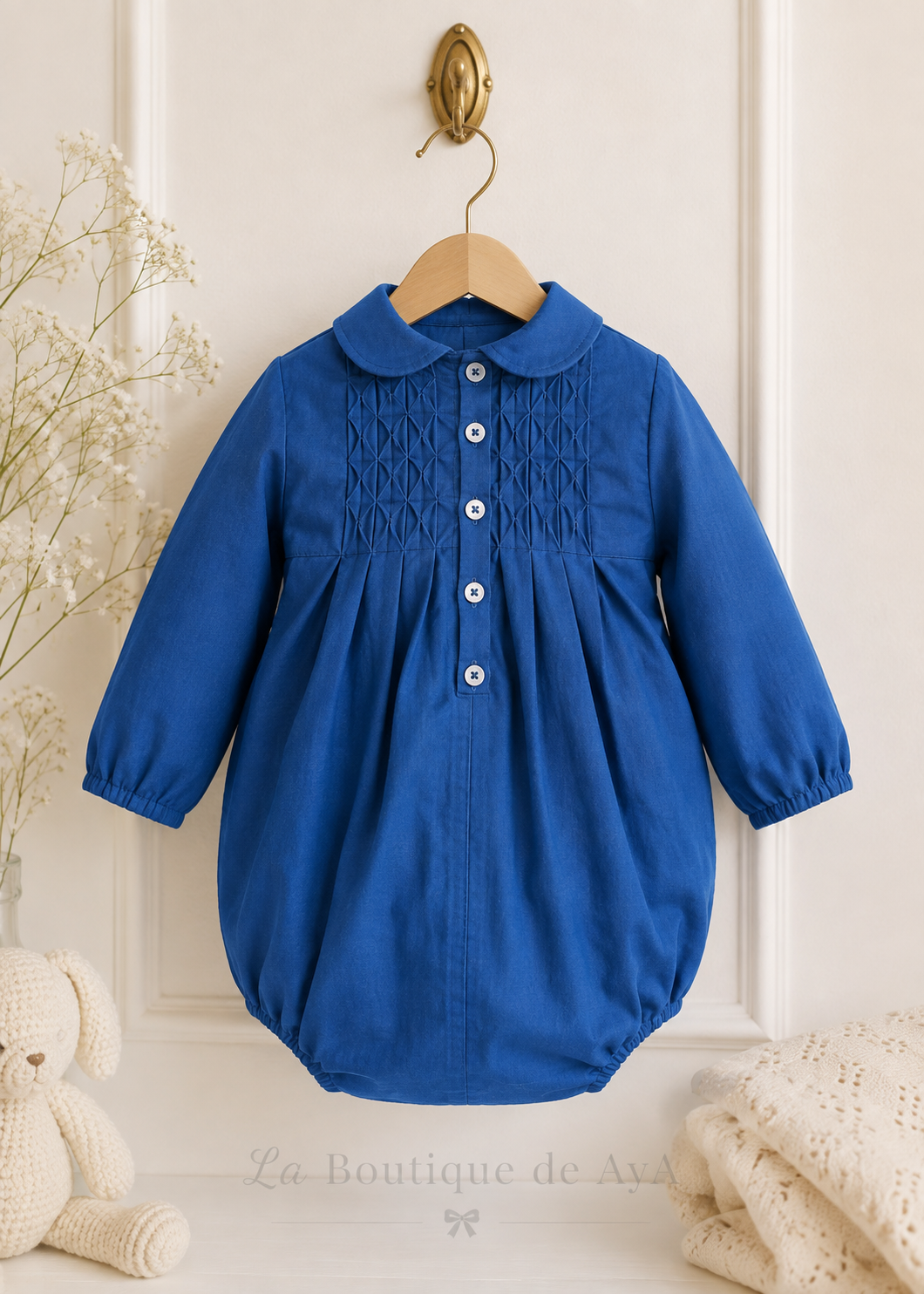 Pelele bebé niño Miranda azulón 40/0500/P - producto con marca de agua La Boutique de AyA