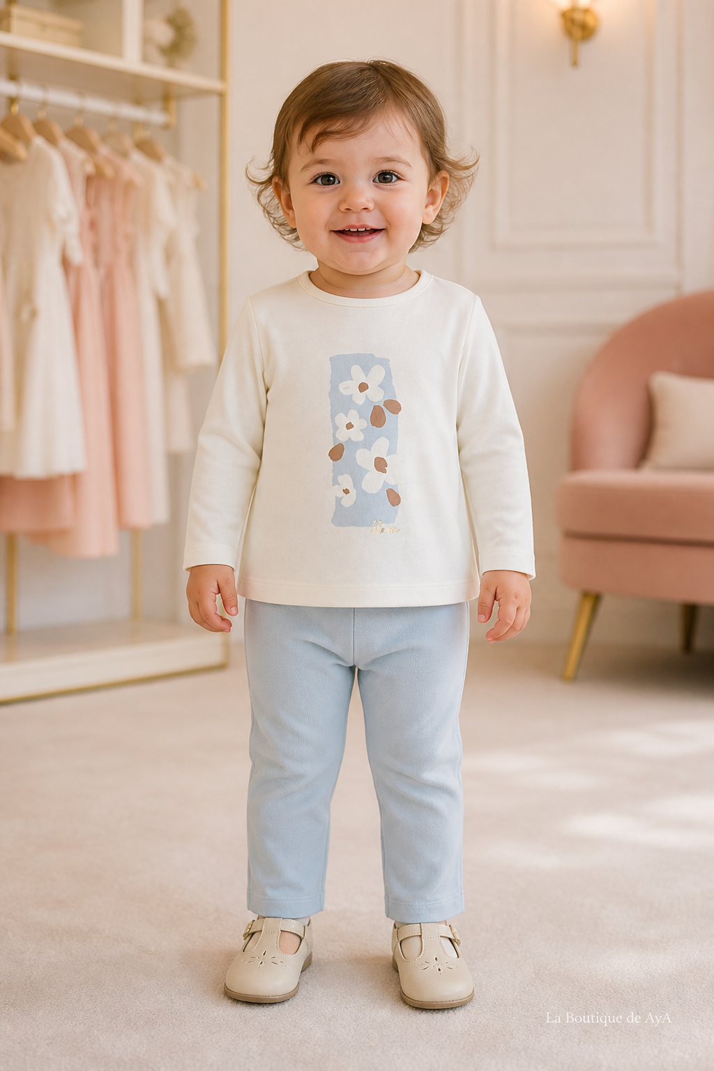Camiseta bebé niña Miranda beige 40/0532/2 con modelo