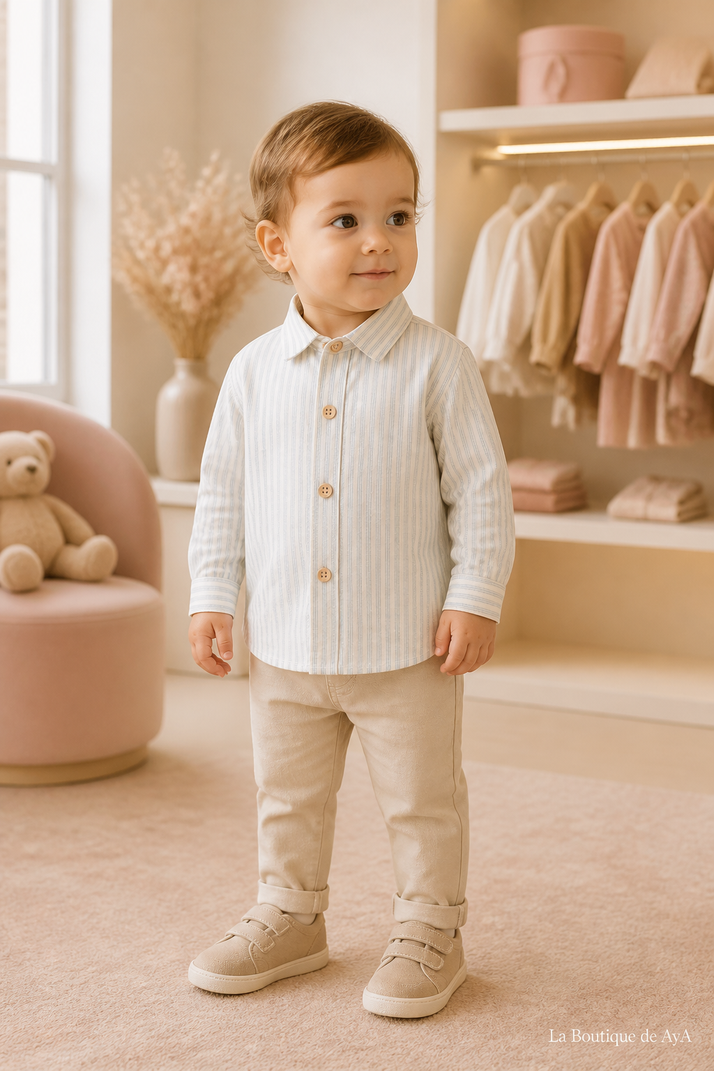 Camisa bebé niño Miranda azul 40/1111/2 con modelo