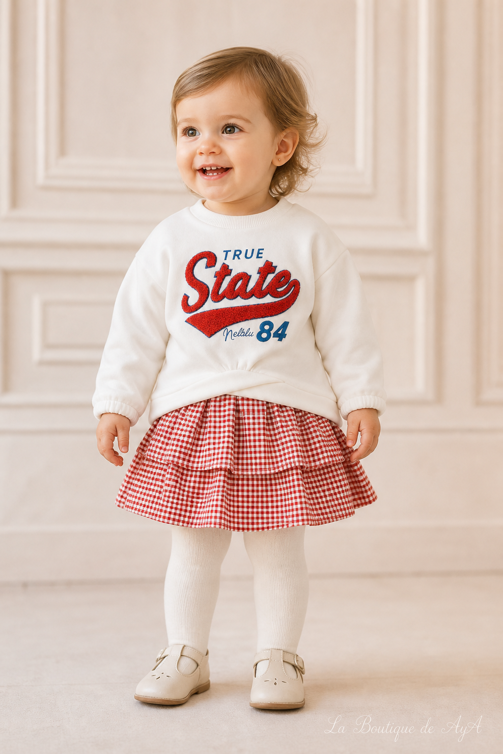 Vestido bebé niña Miranda nata 40/1205/V con modelo