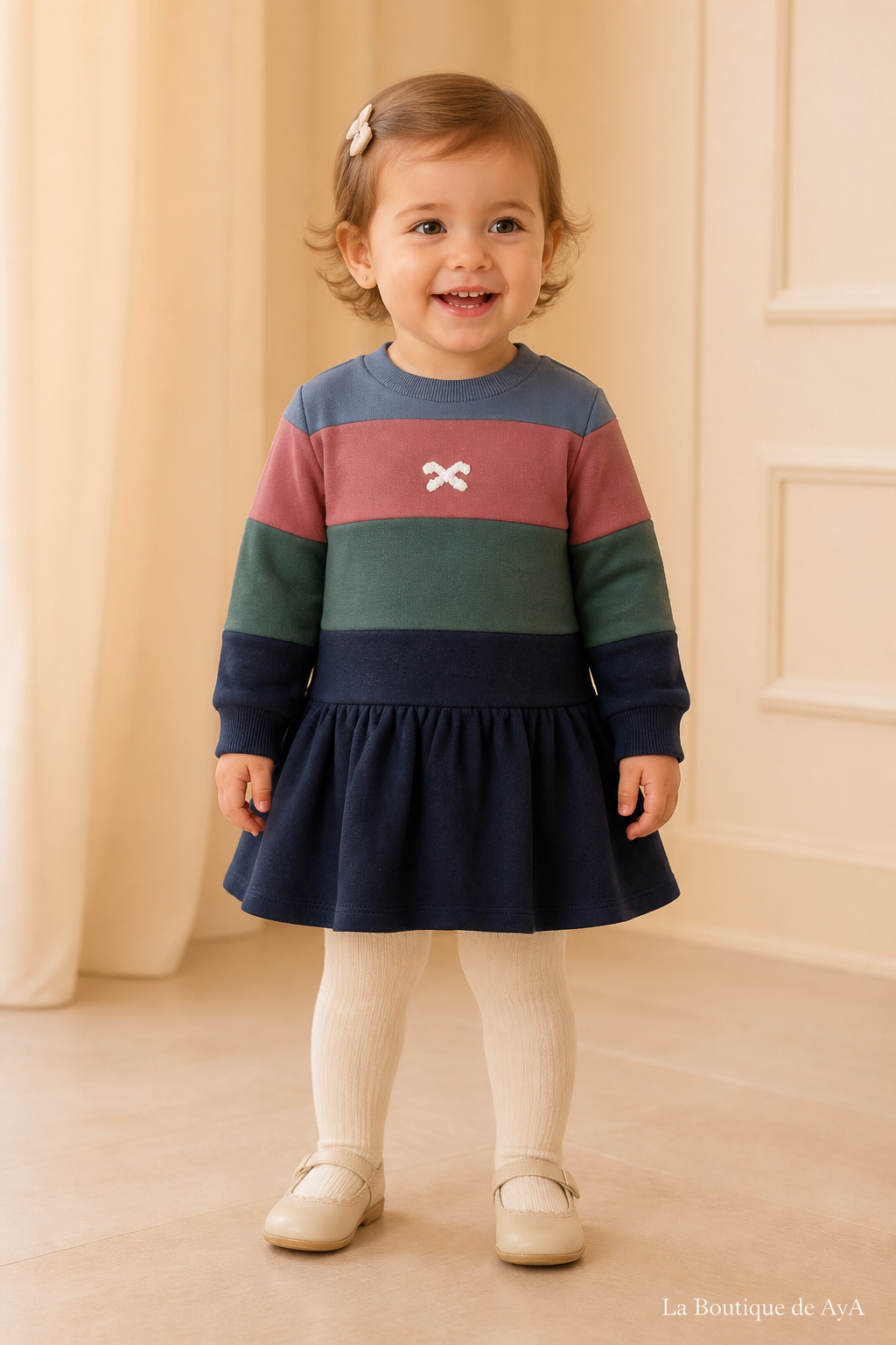 Vestido bebé niña Miranda azul empolvado 40/1207/V con modelo