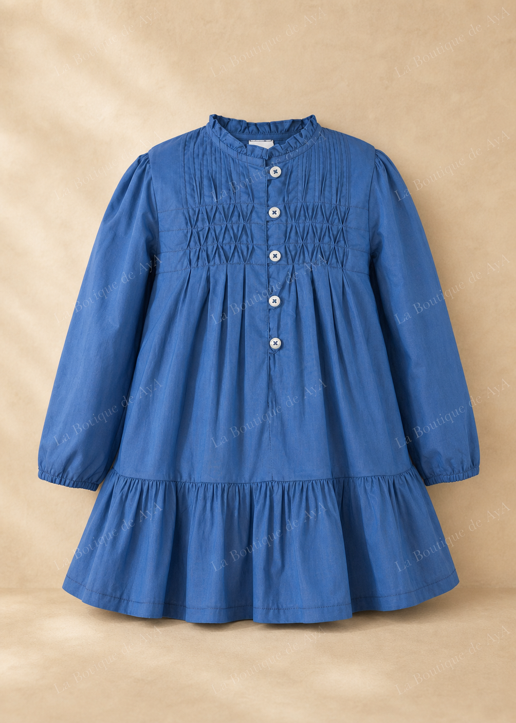 Vestido azul royal para niña Miranda 0600, vista frontal