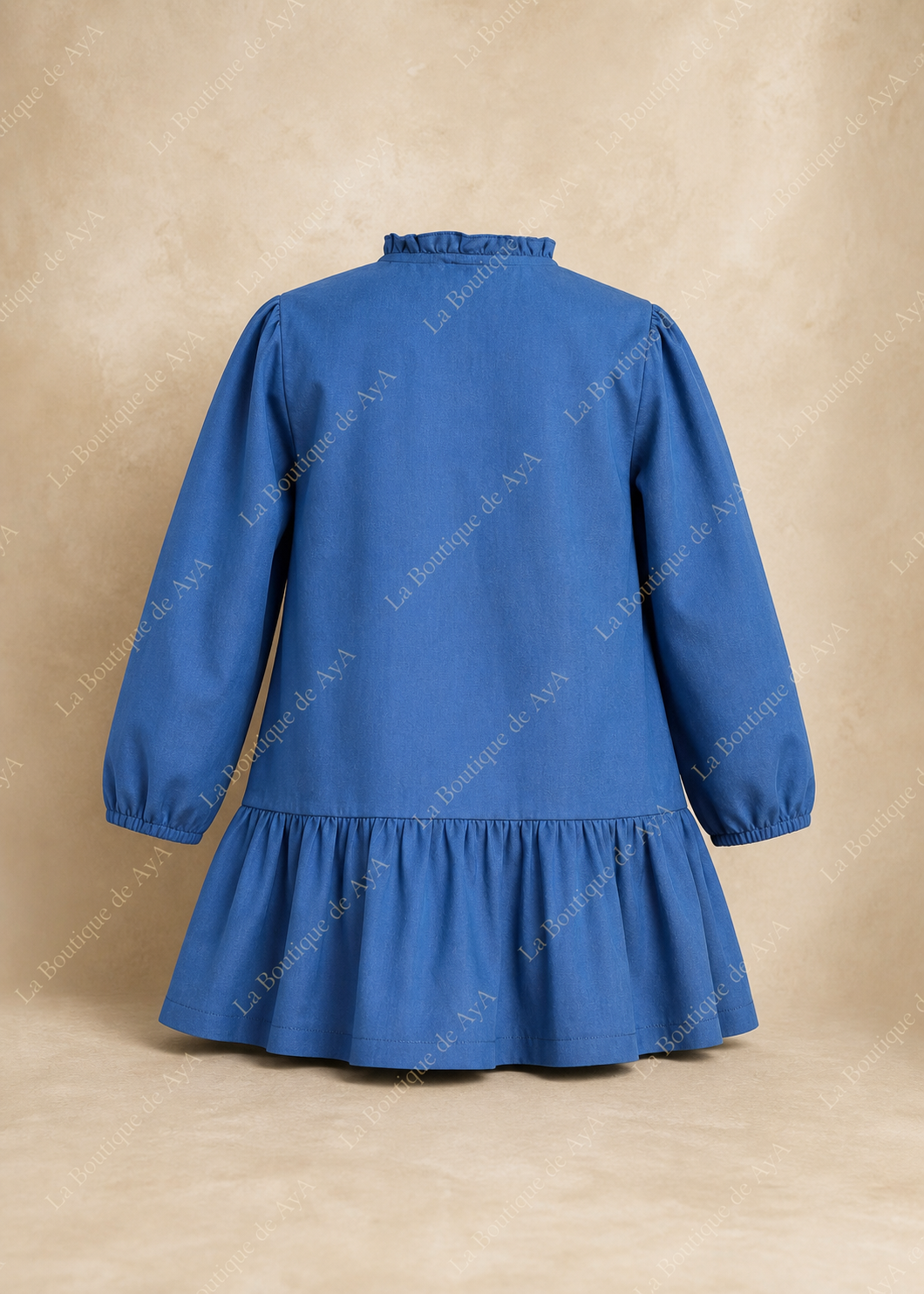 Parte trasera del vestido azul royal para niña Miranda 0600