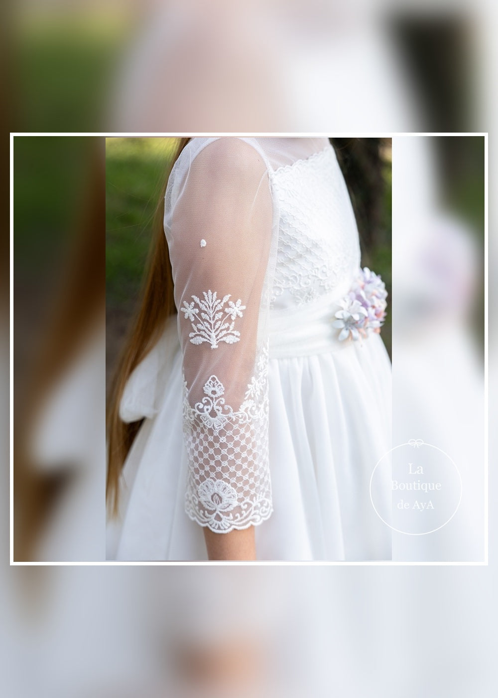 vestido comunion beatriz meninas 26033 detalle manga
