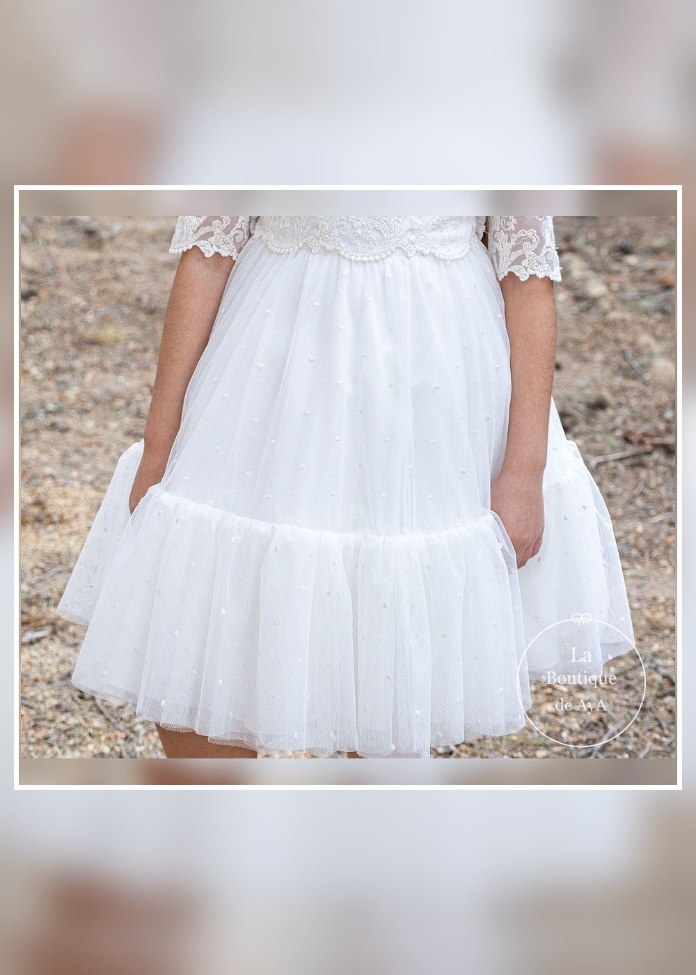 vestido comunion concha meninas 26031 detalle falda