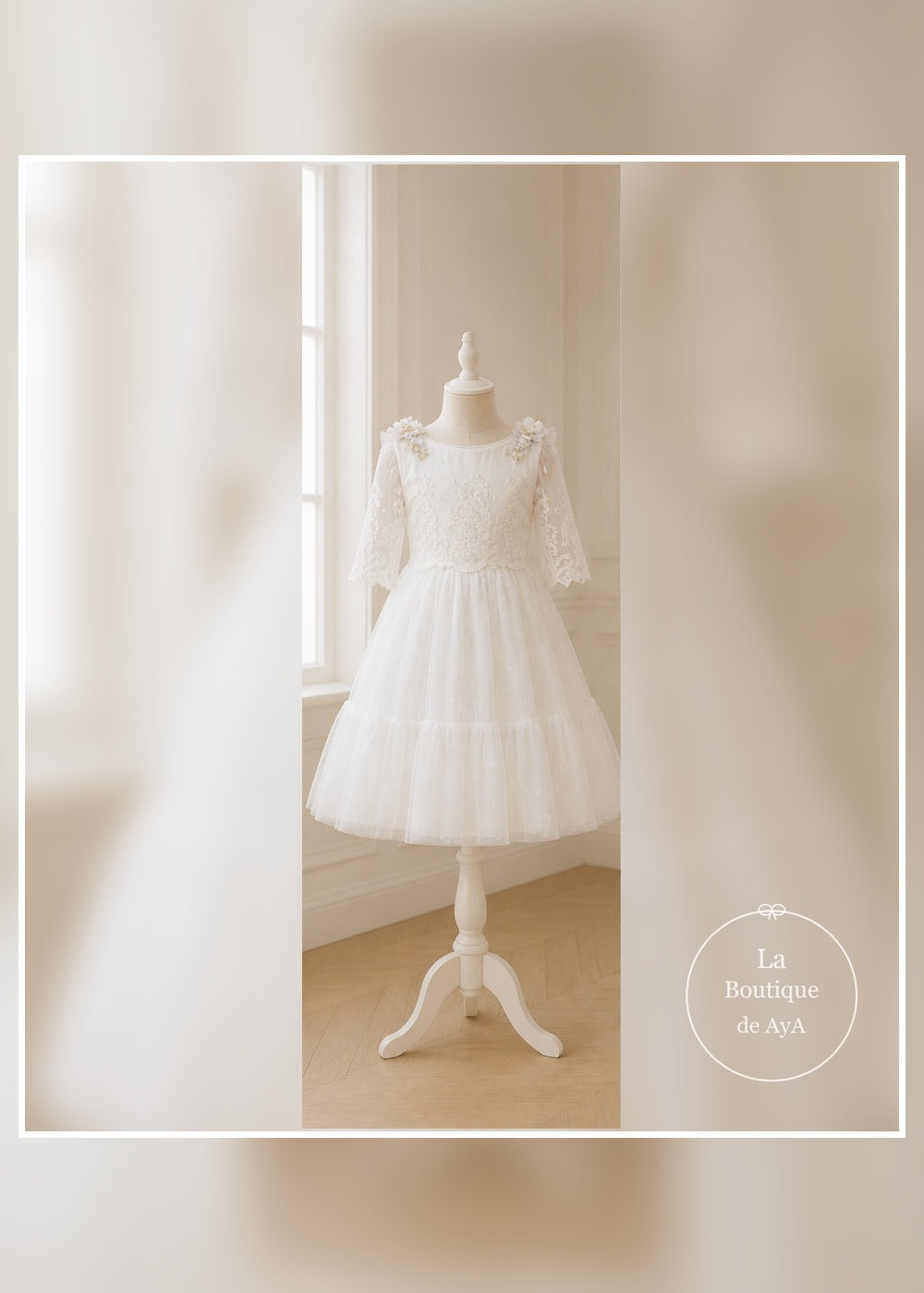 vestido comunion concha meninas 26031 maniqui frontal