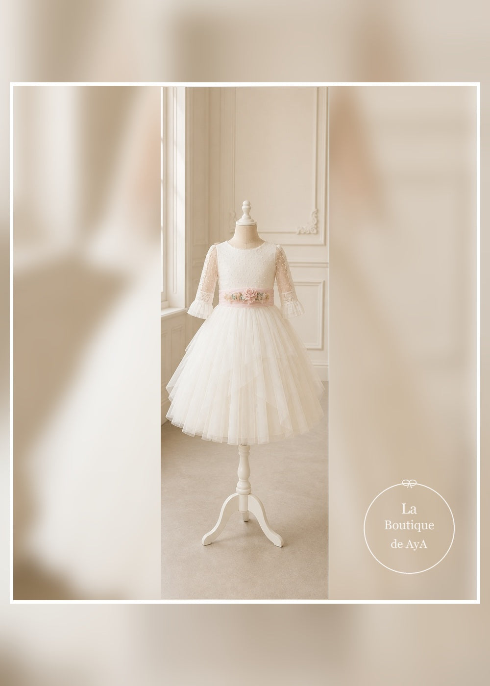 vestido comunion esmeralda meninas 26036 maniqui frontal